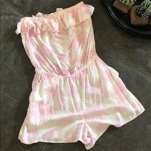 Romper with pink palm trees